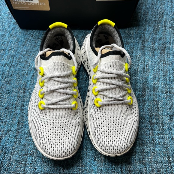 Allbirds Tree Dasher Oiselle x Mia Saine Running Shoes in Light Grey Neon Yellow - Picture 2 of 11
